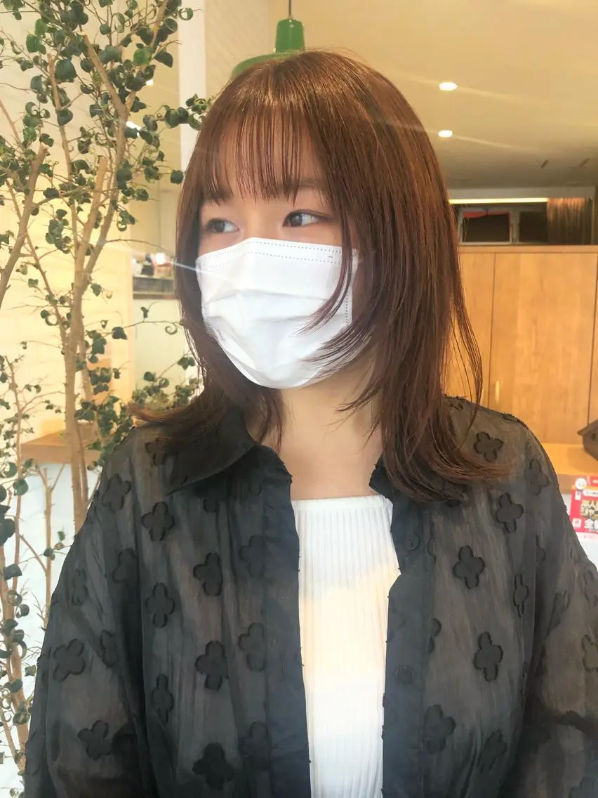 ミディアム カラー パーマ ヘアアレンジ ウルフカット ❣️倉敷❣️美髪 カラー能登一成のヘアスタイル