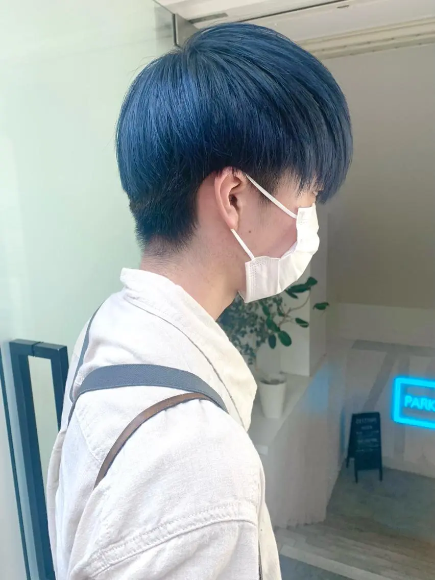 ショート カラー ブルーカラー ネイビーカラー シルバー Kureha/ネイル トレンドヘアのマツエク・マツパデザイン