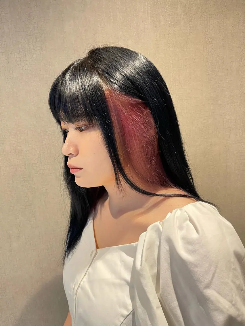 ロング カラー ネイビーカラー ピンクカラー ヘアカラー 高品質シールエクステ /艶髪/HIROのヘアスタイル