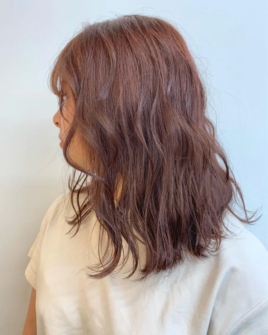 ミディアム ピンクブラウン 透明感カラー✂︎ YUKAのヘアスタイル