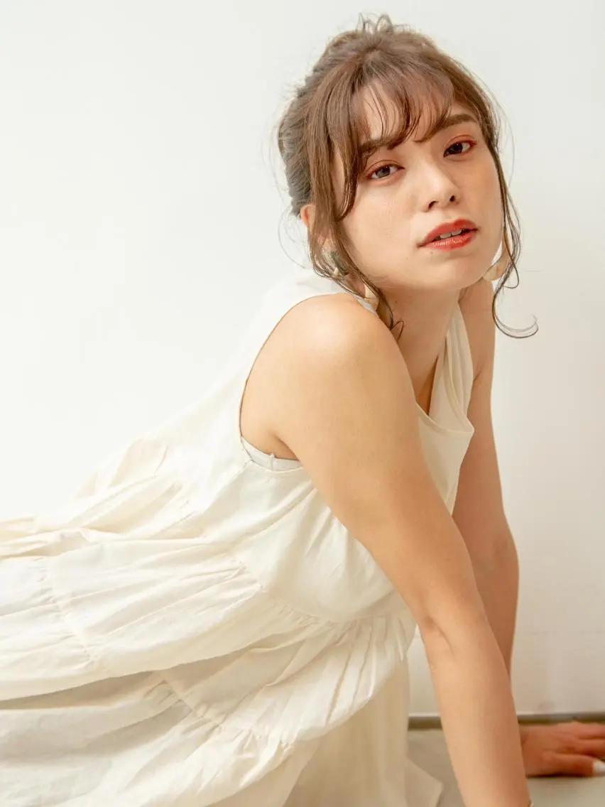 ヘアアレンジ カラー 豊中駅3分eha レッスンモデルのヘアスタイル