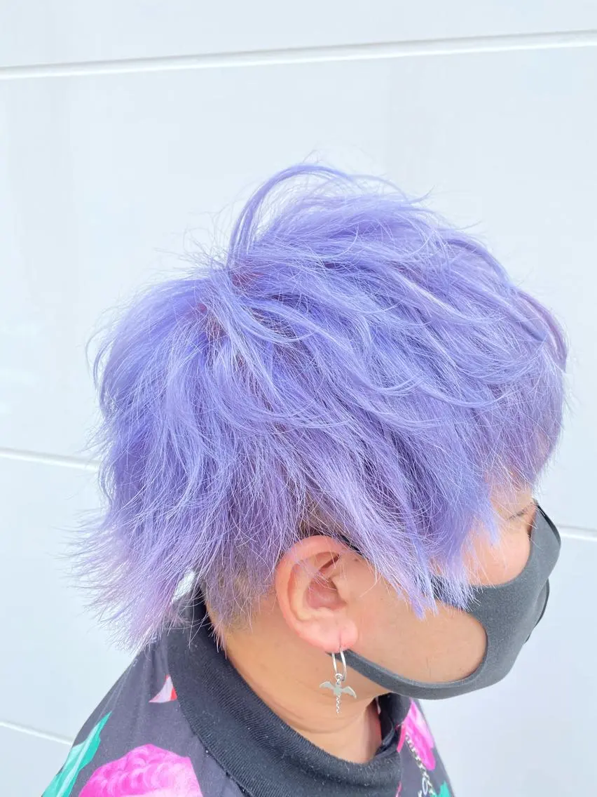 メンズ ヘアカラー ゆぴ☾‪/推しカラー /ハイトーンのヘアスタイル