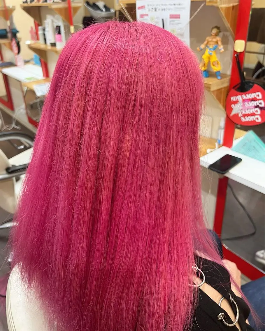 セミロング カラー ピンクカラー ヘアカラー まさき✂︎ /ブリーチカラーのヘアスタイル