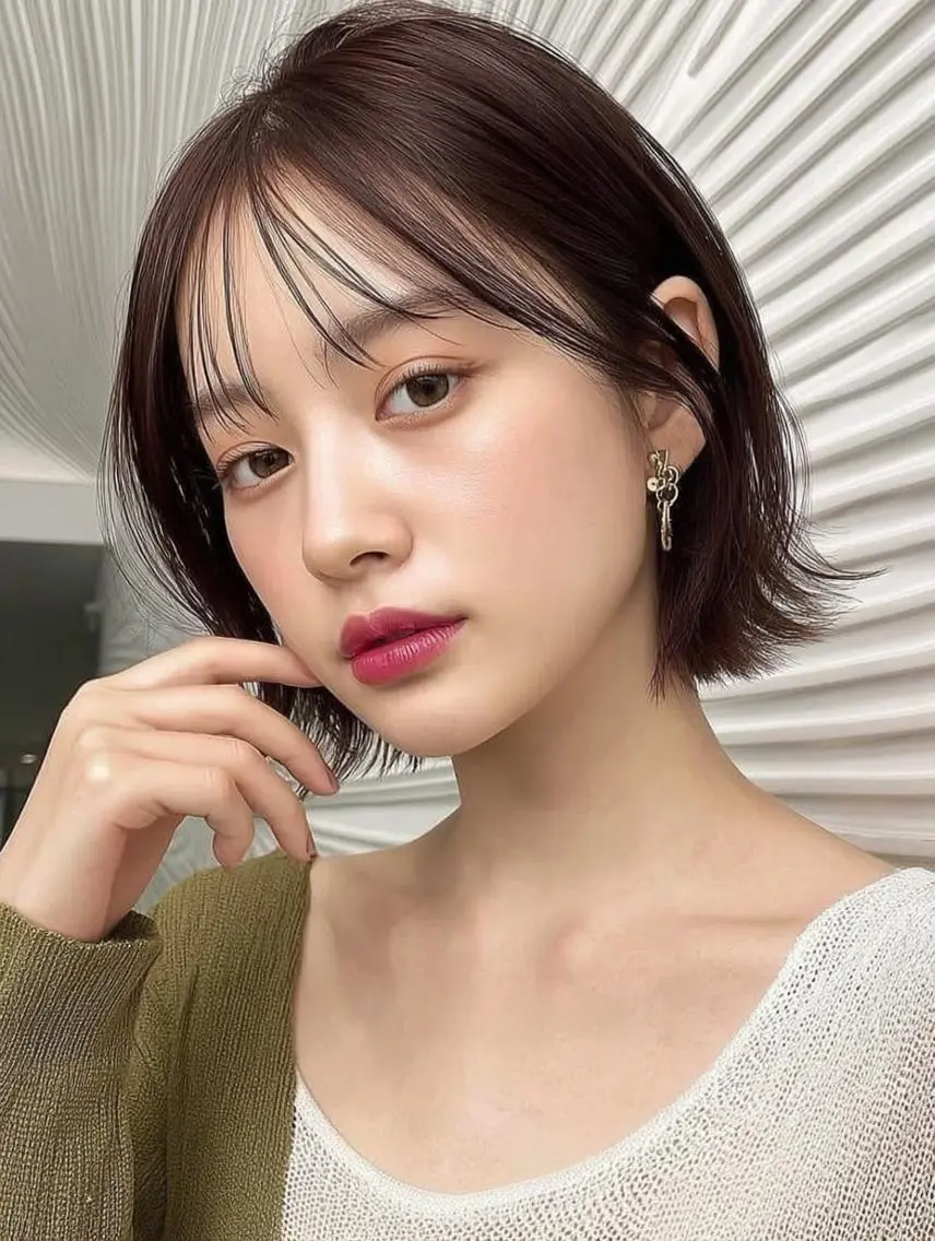 ミディアム 髪質改善 縮毛矯正 カット ヘアカラー 大久保 雪乃🌛のヘアスタイル