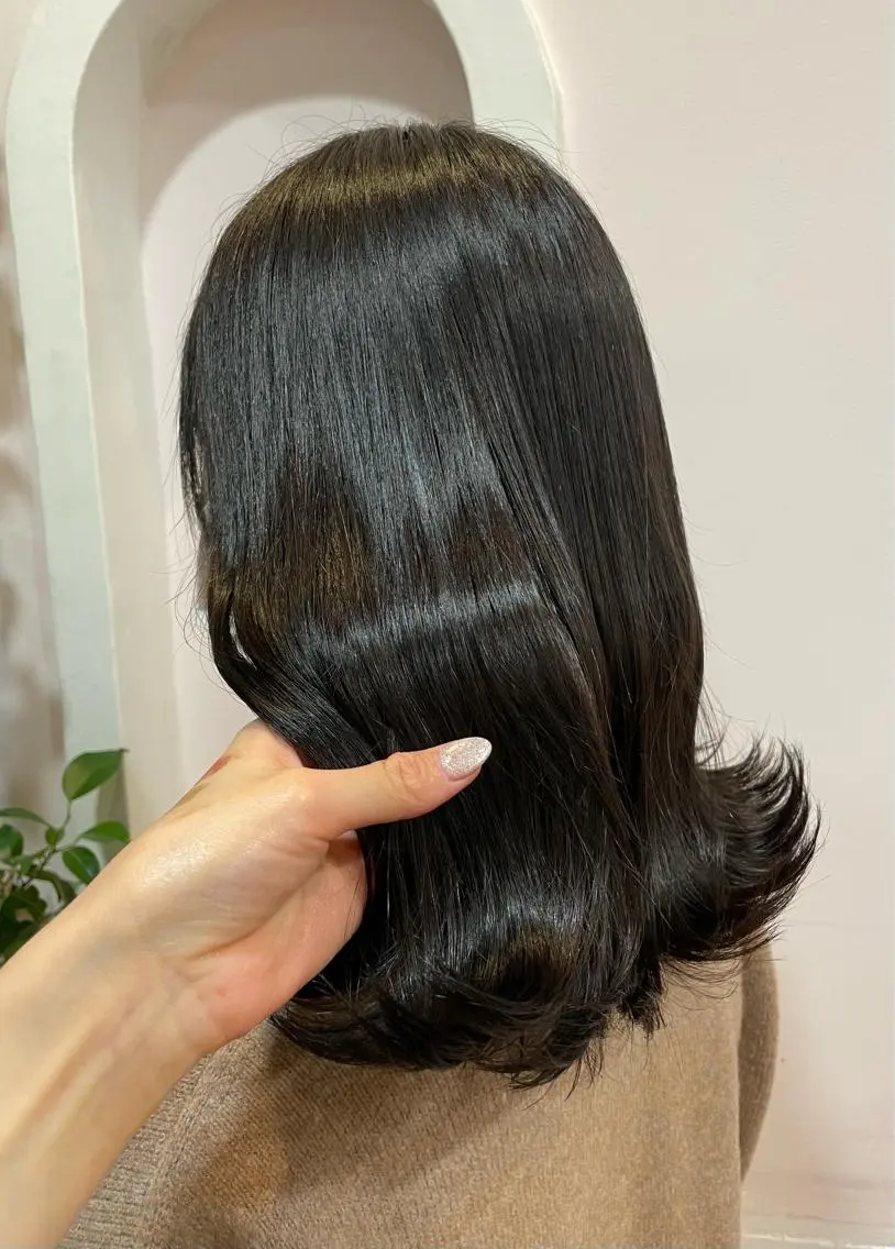 セミロング カラー ヘアアレンジ グレージュ 🌸HONOKA🌸 【グレージュ】のヘアスタイル