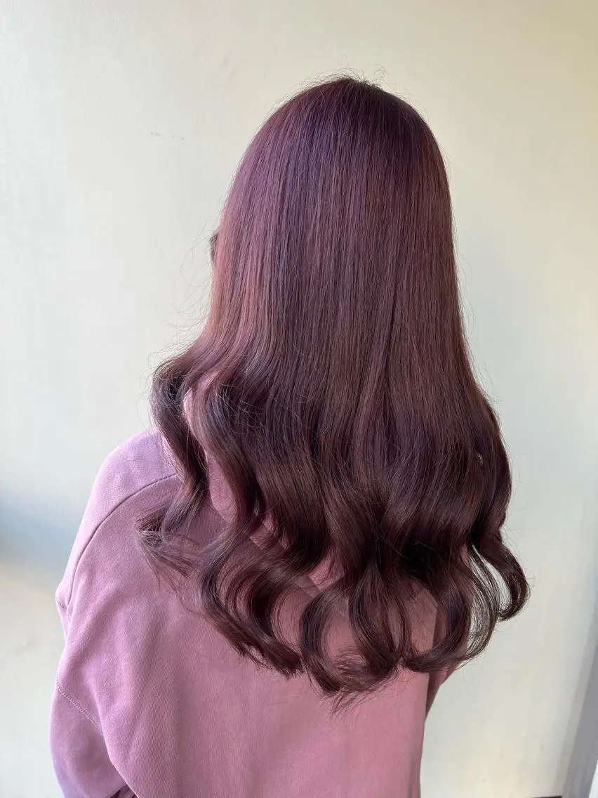 ロング ピンクラベンダー ヨシンモリ カット ヘアカラー トリートメント レイヤーカット 🇰🇷SAYAのヘアスタイル