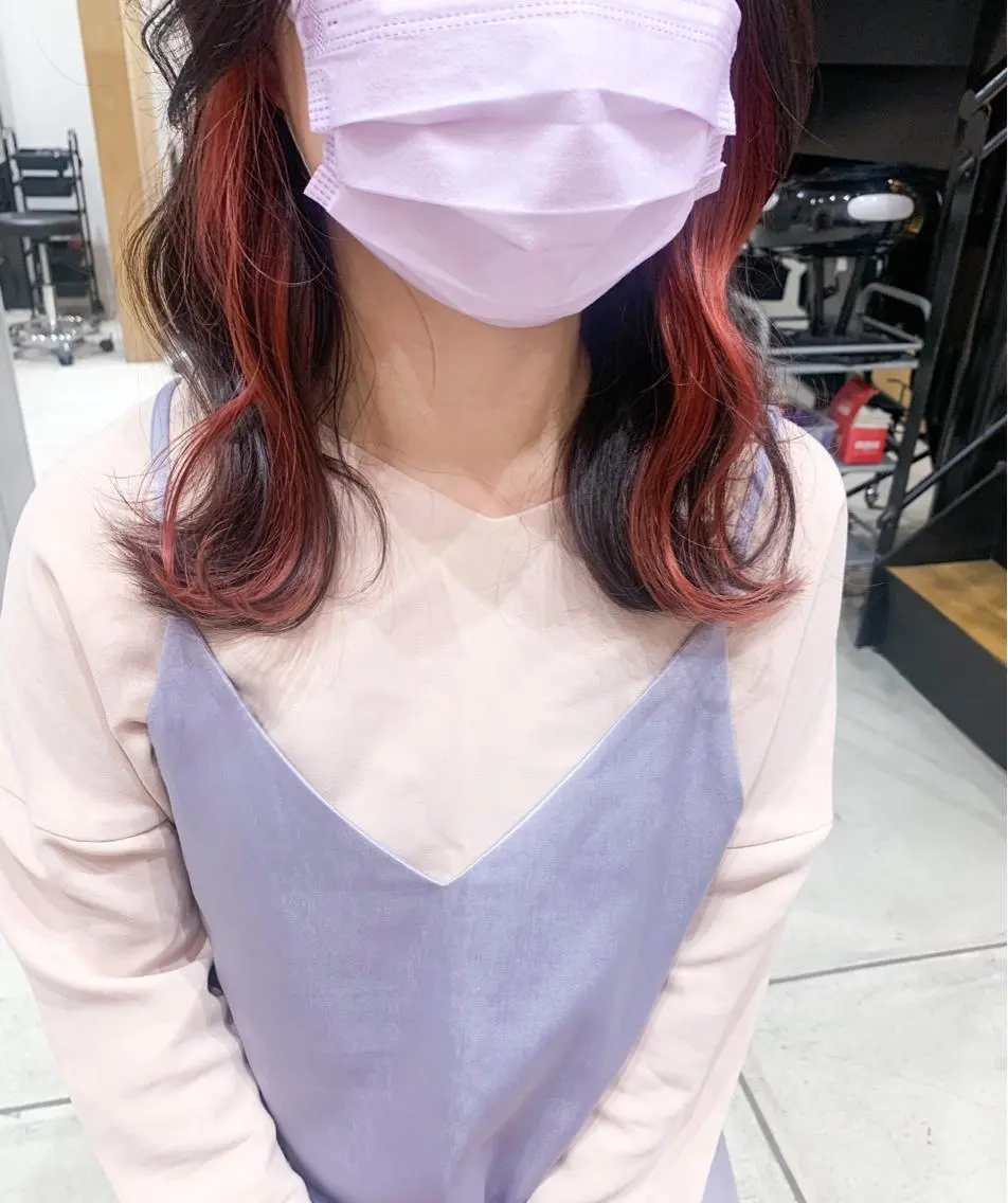 ミディアム カラー ヘアアレンジ ヘアカラー トリートメント yuka .のヘアスタイル