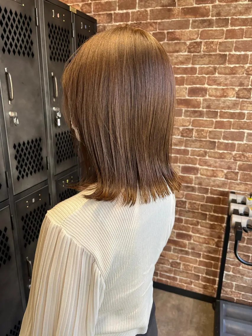 ショート カラー パーマ ヘアアレンジ メンズ キッズ ネイル マツエク・マツパ アイブロウ メンズハイライト メンズパーマ ブラウンカラー ケアカラー 透明感カラー 久木原 ゆりのヘアスタイル