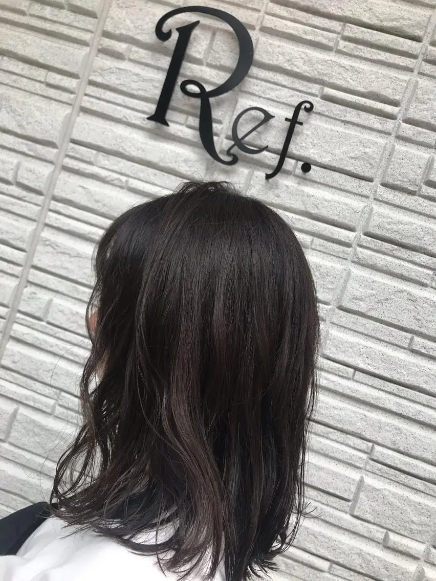 ミディアム 暖色カラー🍊 ボブ🌿顔周りcutのヘアスタイル