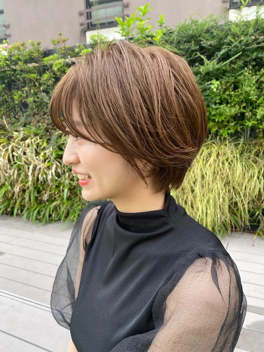 ショート カラー パーマ ヘアアレンジ ✨艶髪✨ 奈須晴香のヘアスタイル