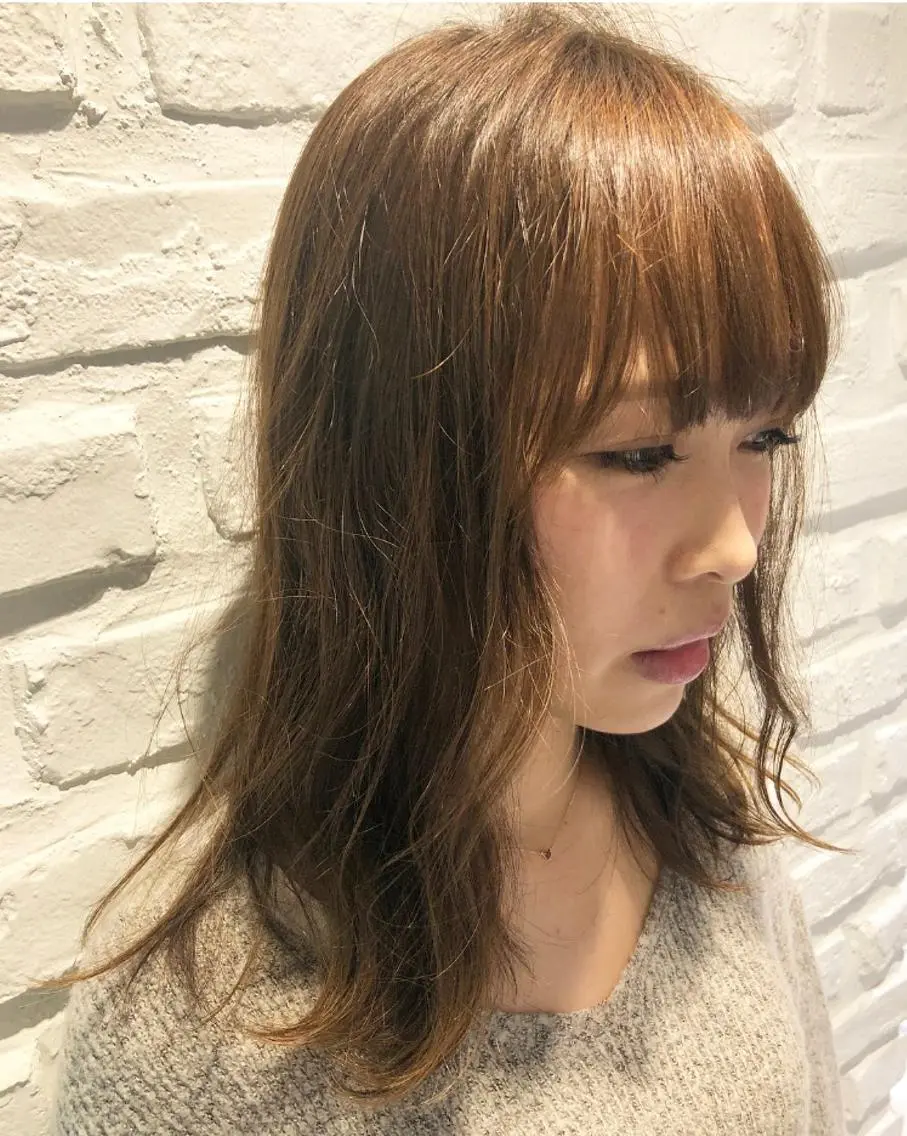 セミロング カラー アッシュ アッシュブラウン ブラウンカラー 完全美髪特化 髪質改善/島　悠輔のヘアスタイル
