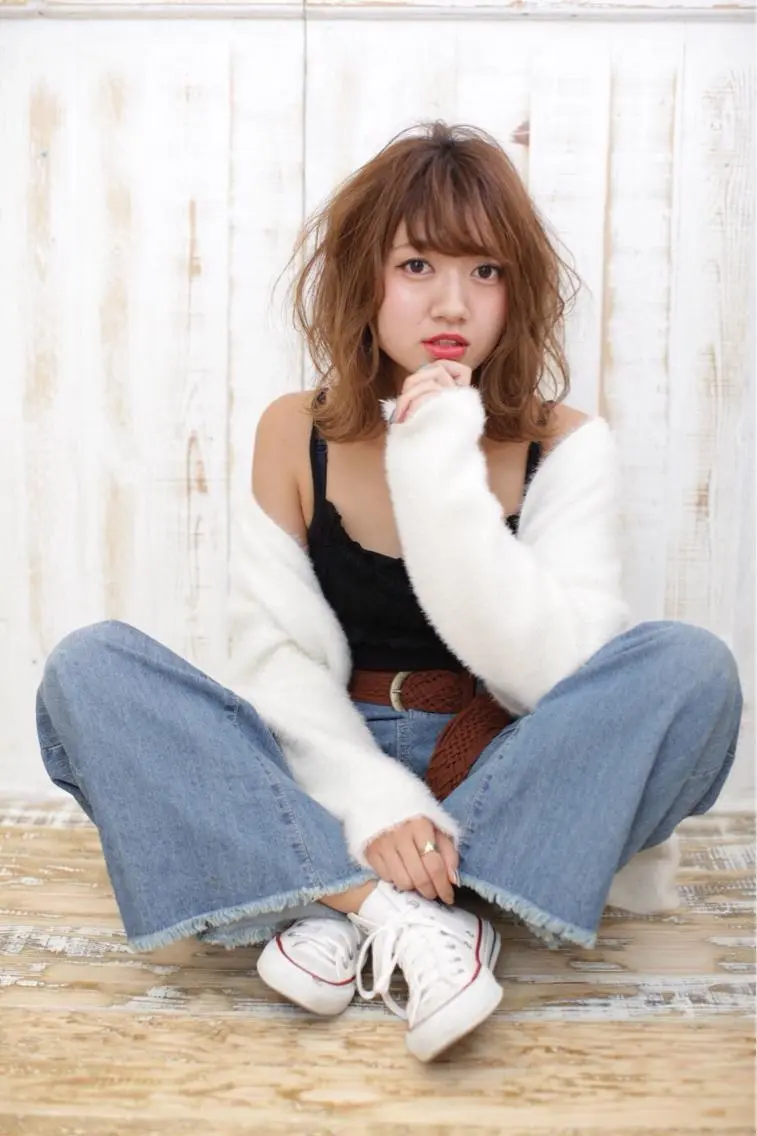 セミロング カラー パーマ ヘアアレンジ メンズ キッズ ネイル マツエク・マツパ カット ヘアカラー トリートメント EnBlesS西宮 マンツーマン神道有基のヘアスタイル