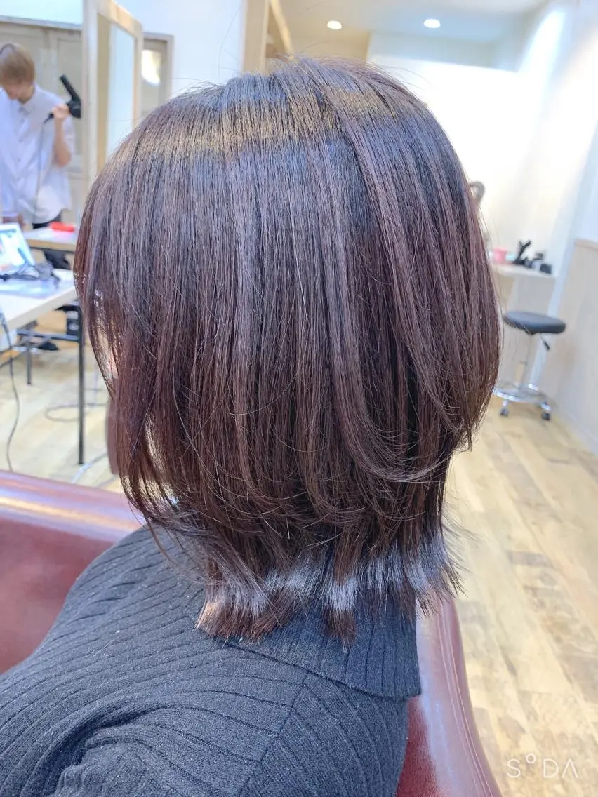 ミディアム カラー ヘアアレンジ HUENEST アカデミーサロンのヘアスタイル
