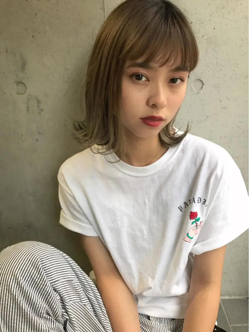 ミディアム 透明感カラー🌿ボブ ✨飛田 ケイのヘアスタイル