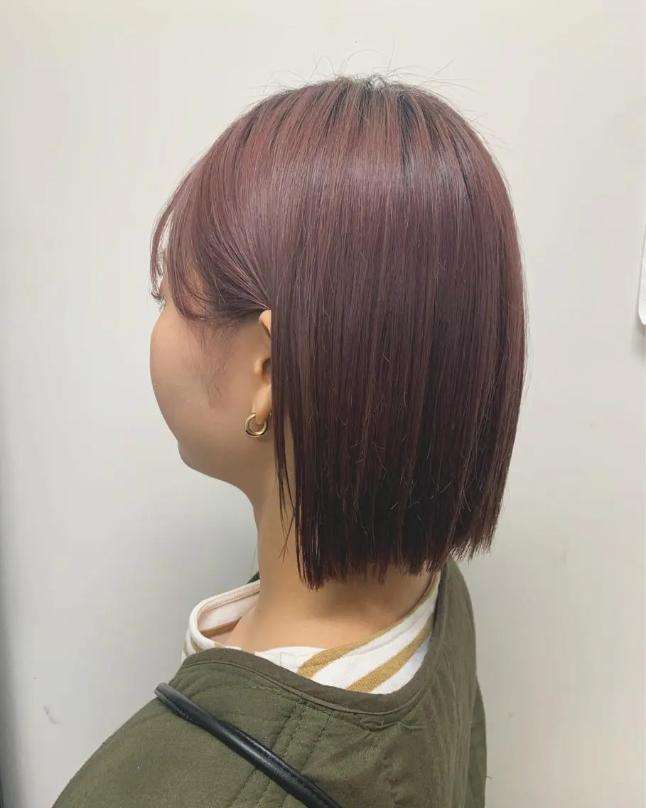 ミディアム カラー ブリーチ ピンクカラー Lolonois梅田 /Okazaki:)のヘアスタイル