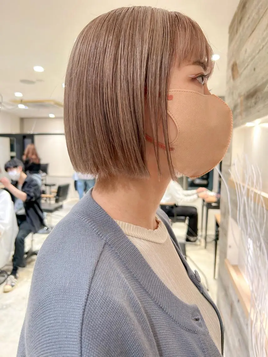 ショート カラー ベージュカラー ボブ カット ヘアカラー トリートメント 村上雅人 ナチュラルモードのヘアスタイル