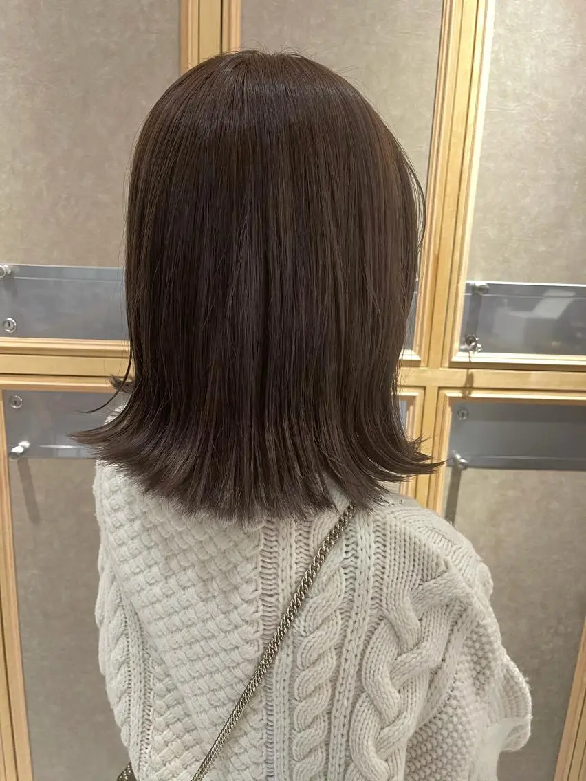 ミディアム カラー グレージュ ヘアカラー トリートメント ヘッドスパ ヘアセット 透明感/レイヤー スタイル🤎mamiのヘアスタイル