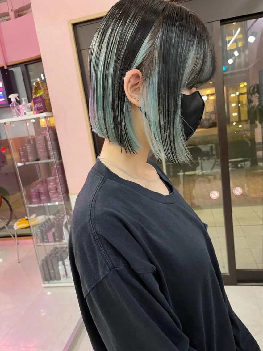ミディアム カラー ヘアアレンジ Bob&ハイトーン 専門家CHIHIROのヘアスタイル