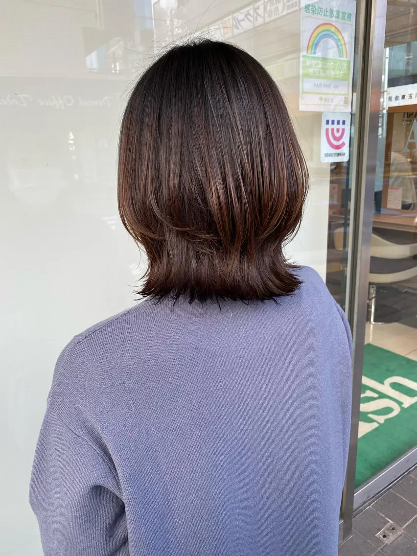 ミディアム カラー レイヤーカット 寺内 紳悟のヘアスタイル