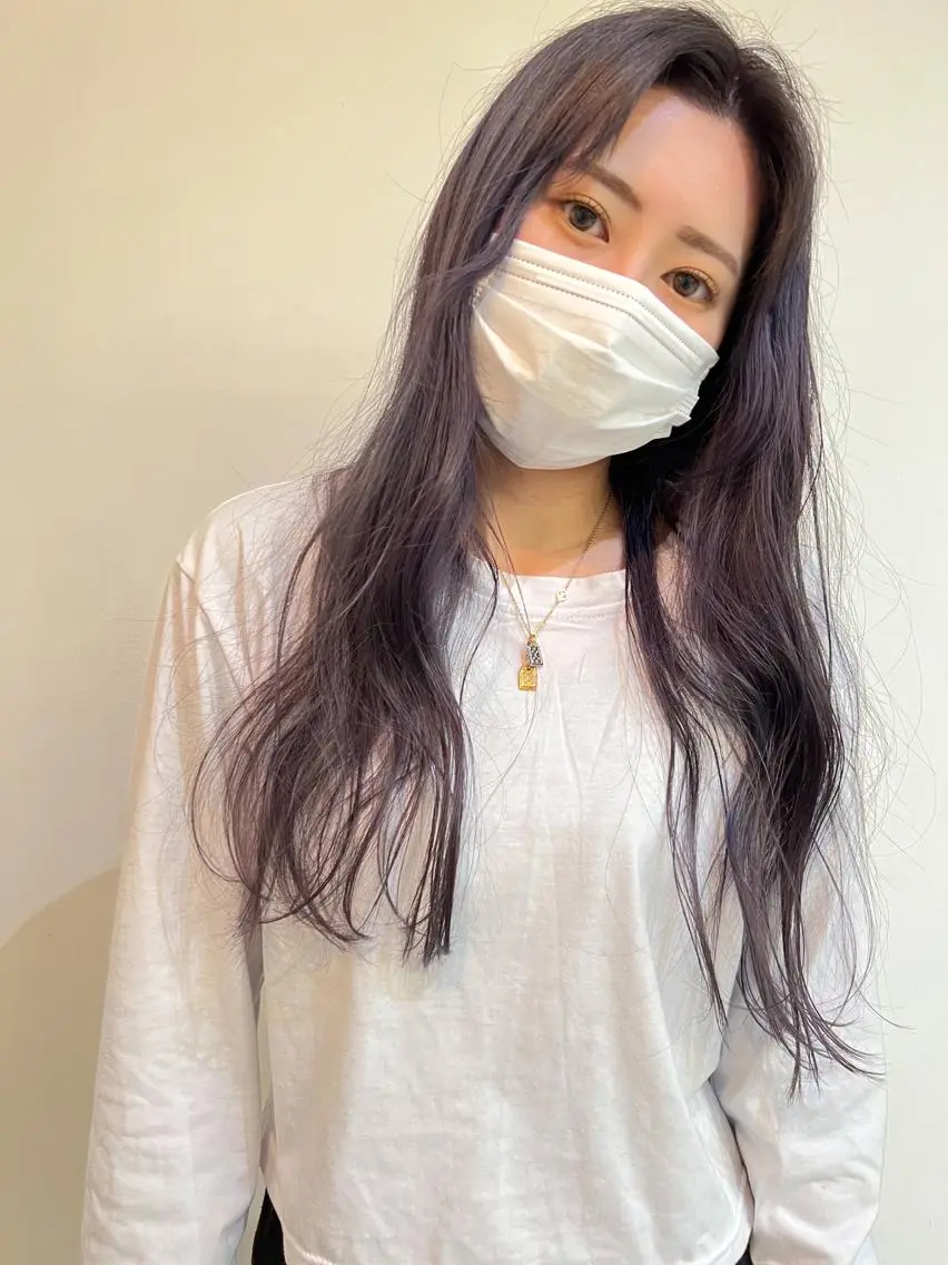 ロング カラー カット ヘアカラー 顔周りレイヤーカット ブリーチminamiのヘアスタイル