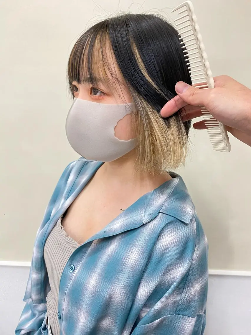 ショート カラー カット ヘアカラー トリートメント レイヤーウルフ エクステ磯部のヘアスタイル