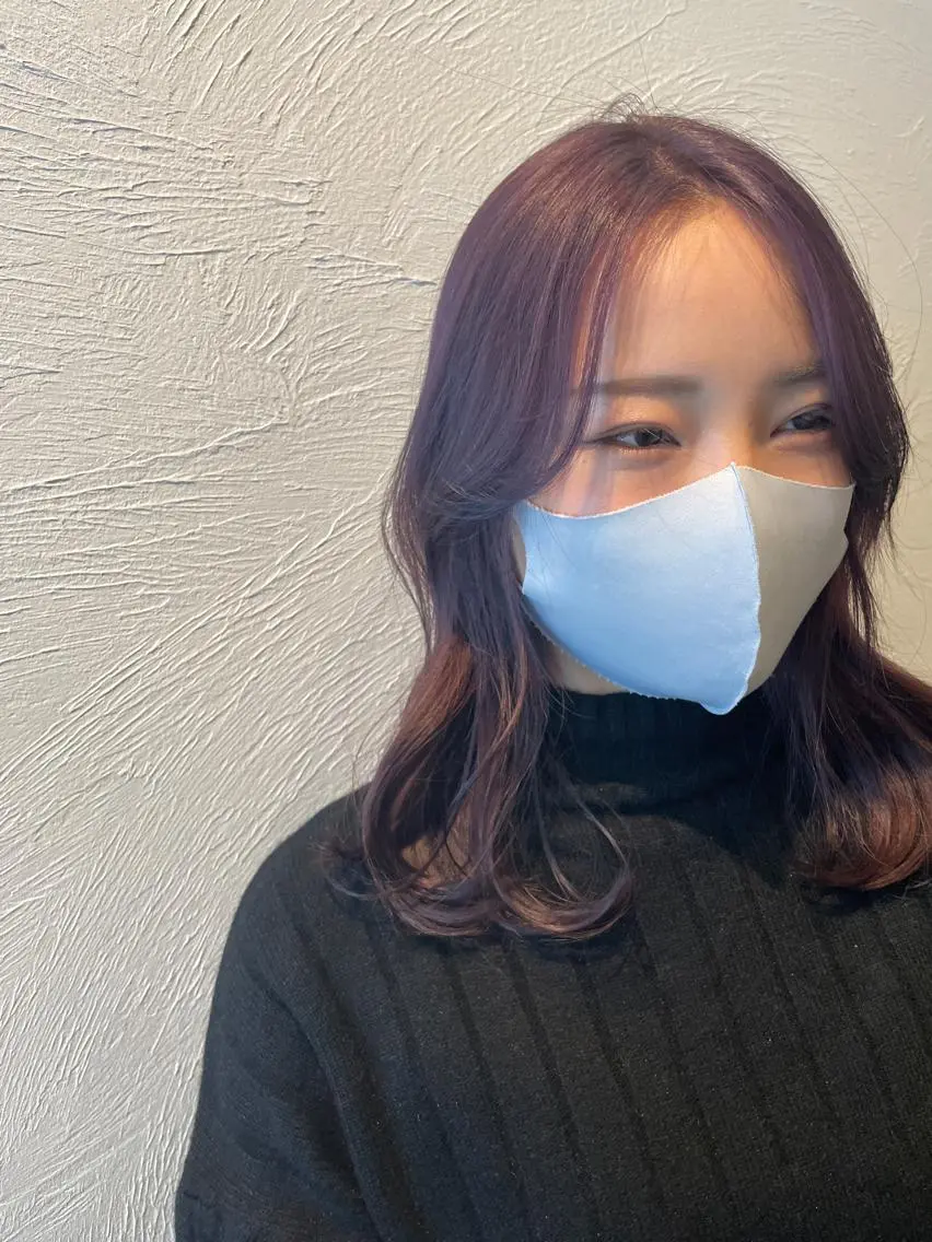 ミディアム カラー ヘアカラー 赤み消しカラー/透 明感カラー/有吉優香のヘアスタイル