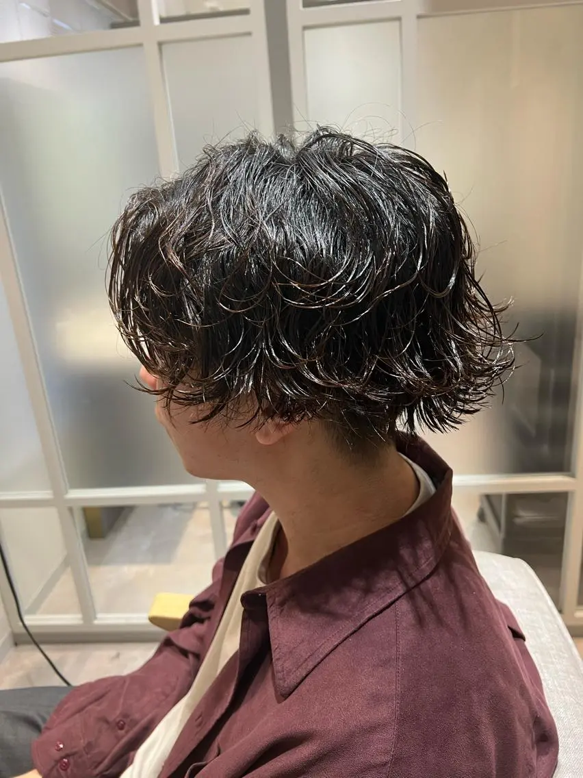 パーマ メンズ カット パーマ ⭕️メンズパーマ⭕️ 山口　裕太郎のヘアスタイル