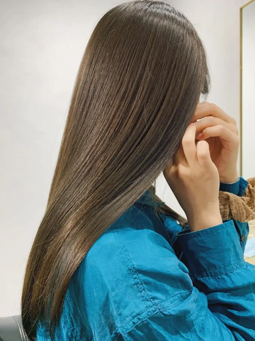 ミディアム カラー カット ヘアカラー トリートメント ボブパーマコテ巻き風 パーマNo1深江秀平のヘアスタイル