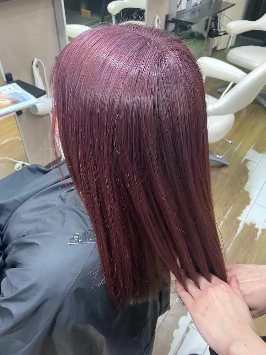 セミロング カラー ピンクカラー バイオレットカラー バイオレットピンク 🪐LANDS🪐 福垣 海也のヘアスタイル