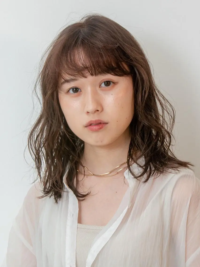 ミディアム カラー 豊中駅3分eha レッスンモデルのヘアスタイル