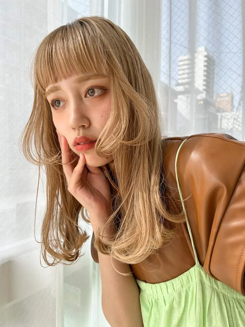 ロング カラー パーマ ヘアアレンジ メンズ オン眉 カット ヘアカラー 天神/髪質改善/艶 カラー/Nina🤍のヘアスタイル