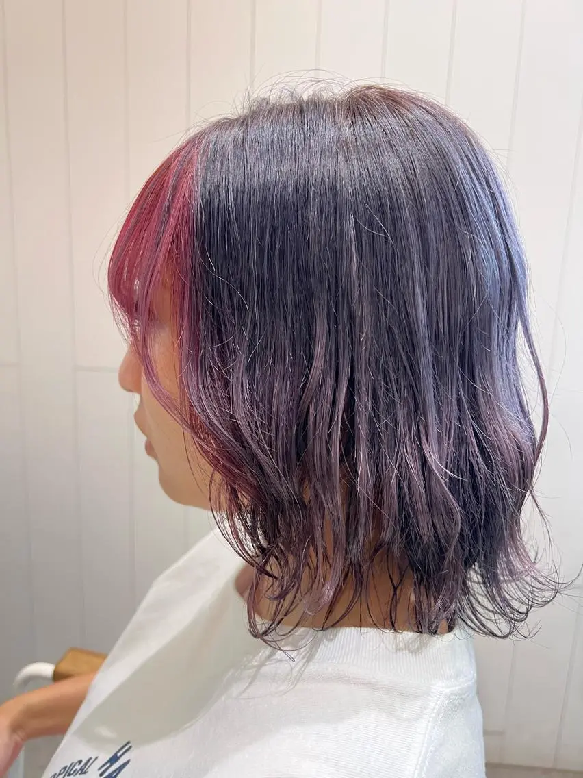 ミディアム カット ヘアカラー トリートメント メンズパーマ・ カット モリヤ🌺のヘアスタイル