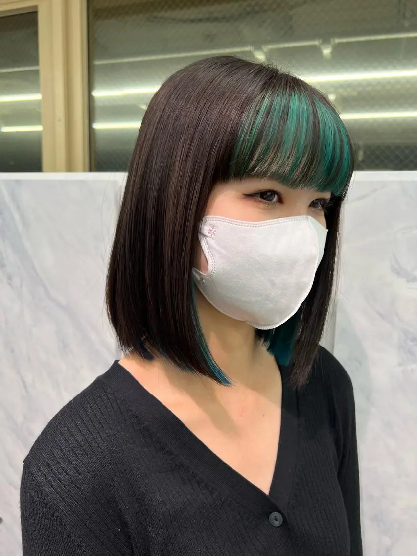 ミディアム ハイトーン&髪質改善 ＆韓国エクステ🤎のヘアスタイル