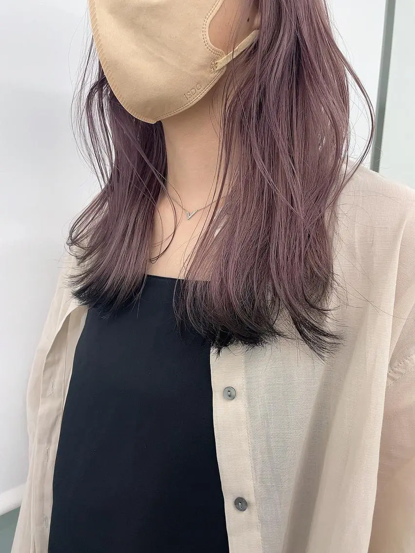 セミロング カラー ラベンダーカラー 錦 茉李 @lm.mari03のヘアスタイル