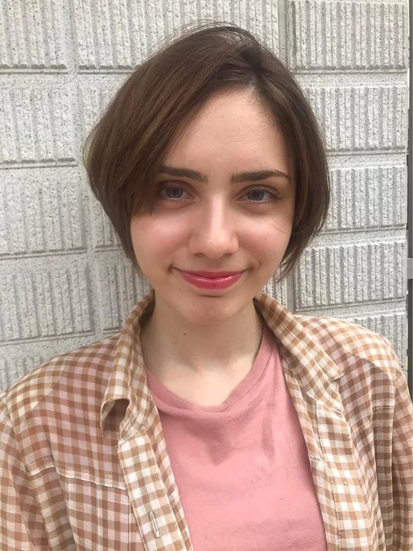 ショート ヘアアレンジ ショートヘア 愛されヘア/ 暖色カラー/まいこのヘアスタイル