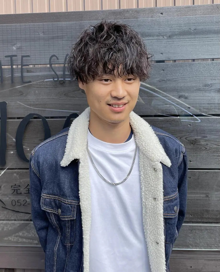ショート パーマ メンズ カット パーマ パーマPrivate SalonNoa名駅のヘアスタイル