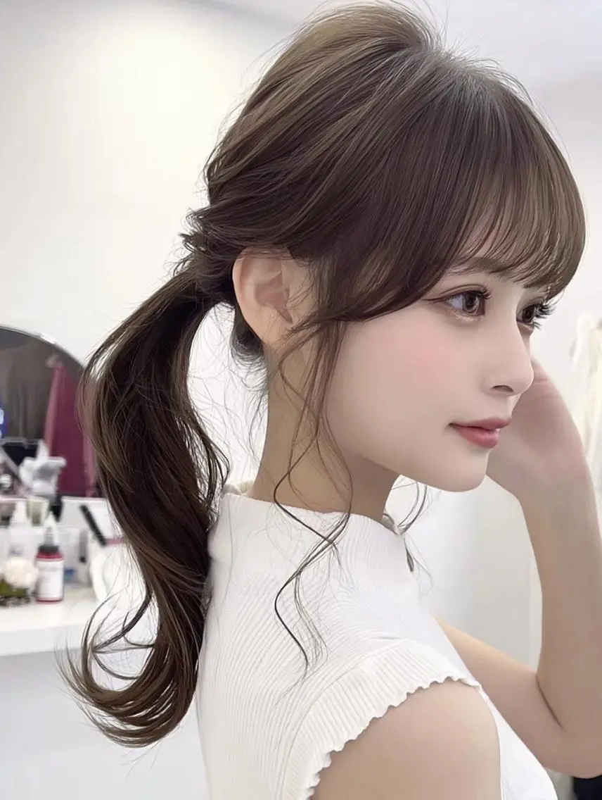 ミディアム ボブ 髪質改善 韓国風ヘア レイヤーカット 縮毛矯正 髪質改善/レイヤー/ 佐藤　舞🌷🫧のヘアスタイル