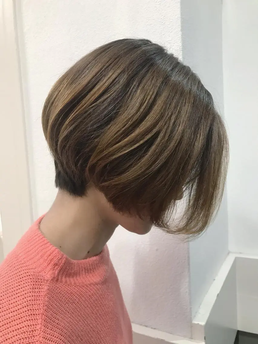ショート ショートボブ ボブ ショートヘア カット ヘアカラー トリートメント GiseL天神カラー 髪質改善/ブリーチのヘアスタイル