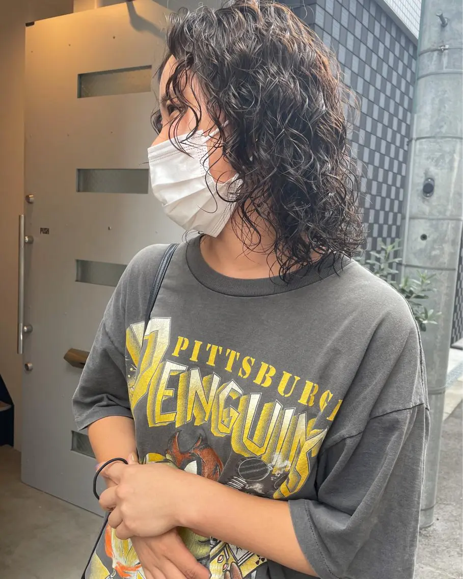 ミディアム パーマ やまさきえりこ ニュアンスパーマのヘアスタイル
