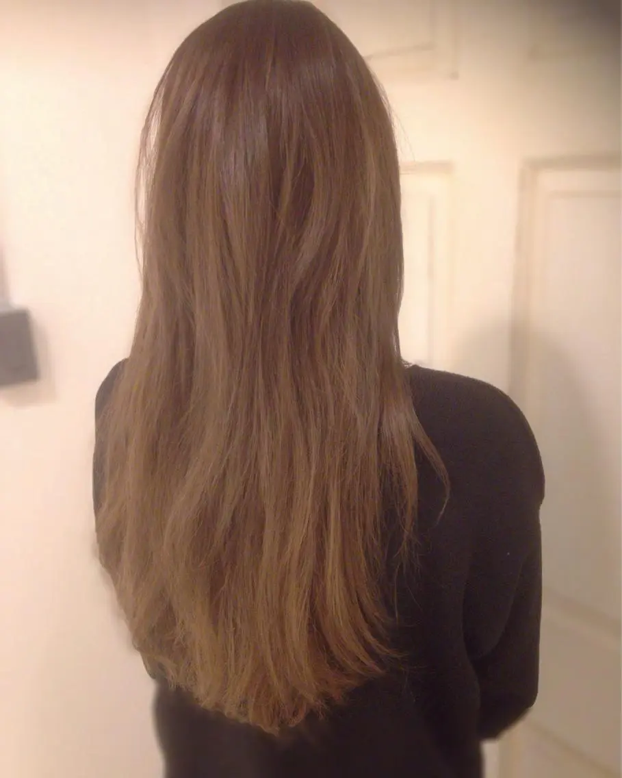 セミロング カラー パーマ ヘアアレンジ アッシュ 【体験】韓国 メイク&ヘア天神のヘアスタイル