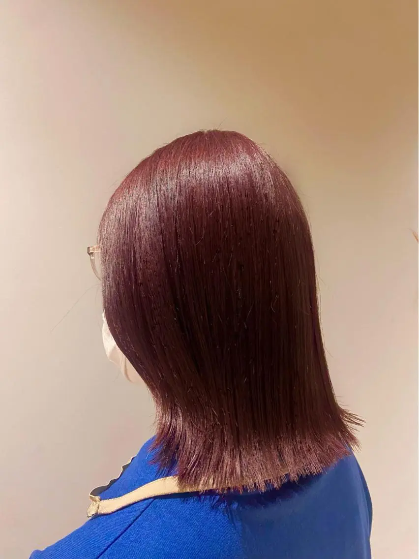 ミディアム カラー ミディアムパーマ バレイヤージュ ブリーチ ケアブリーチ カシス カット ヘアカラー 縮毛矯正 トリートメント ♡オシャ髪♡AI ✂️newi町田のヘアスタイル
