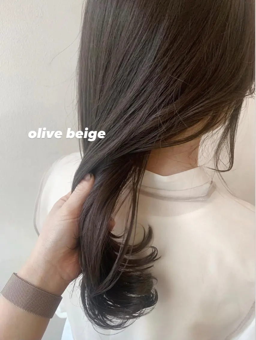 セミロング カラー ヘアアレンジ ベージュカラー オリーブベージュ オリーブカラー 🌟アレンジが似合う カラー🌟Rumiのヘアスタイル