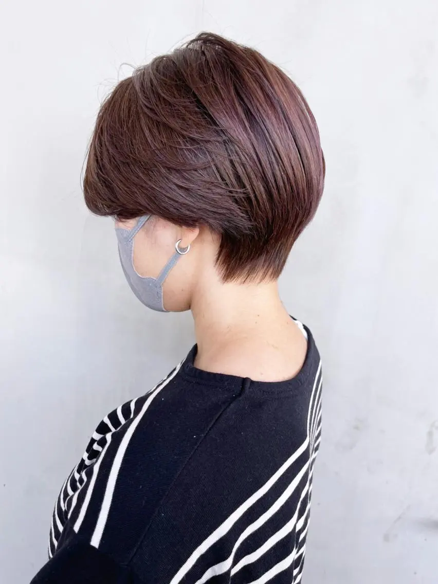 ショート カラー パーマ ヘアアレンジ ベージュカラー ボブ ITbyALBUM 松戸のヘアスタイル