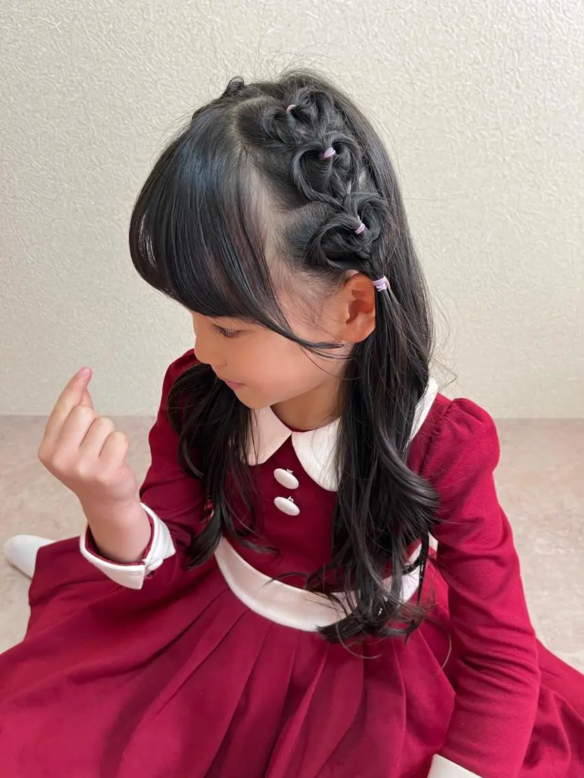 ロング カラー ヘアアレンジ キッズ マツエク・マツパ 子どものヘアアレンジ 極楽気分orおめめ ﾊﾟｯﾁﾘ都立大学駅のエステ・リラクイメージ