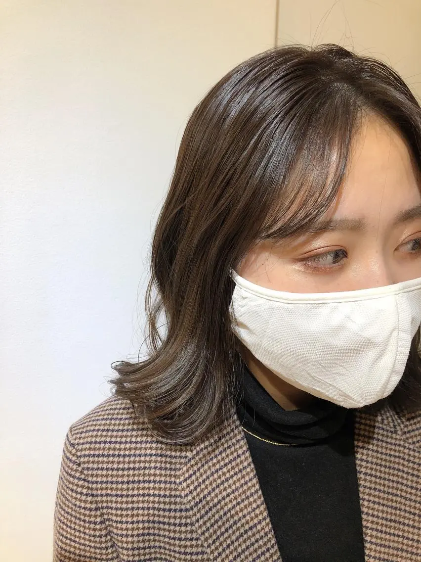ミディアム カラー グレージュ 韓国風ヘア カット ヘアカラー トリートメント 過去一の柔髪ヘア 🌿einshairのヘアスタイル
