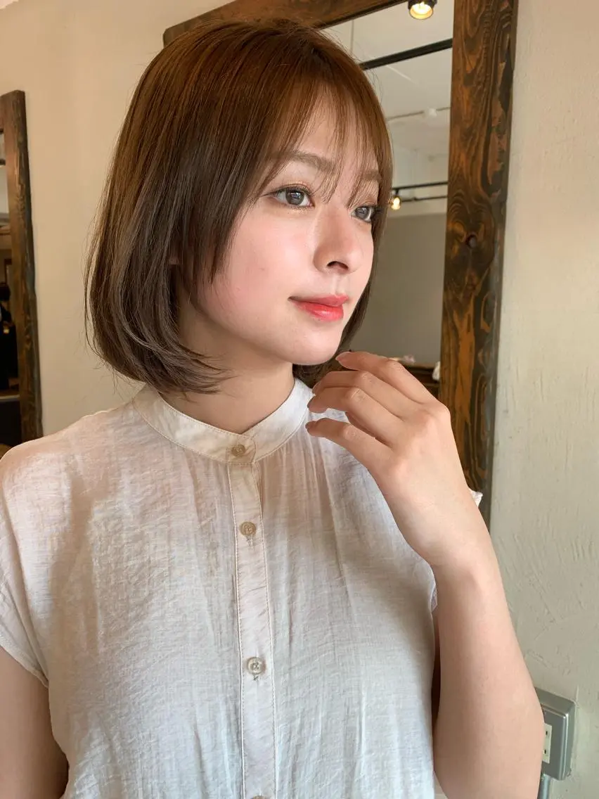 ミディアム カラー 透明感カラー✂︎ /縮毛矯正/YUKAのヘアスタイル
