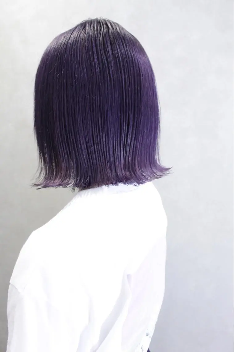 ショート カラー ヘアアレンジ バイオレットカラー ヘアカラー トリートメント lani ブリーチ /ダブルカラーのヘアスタイル