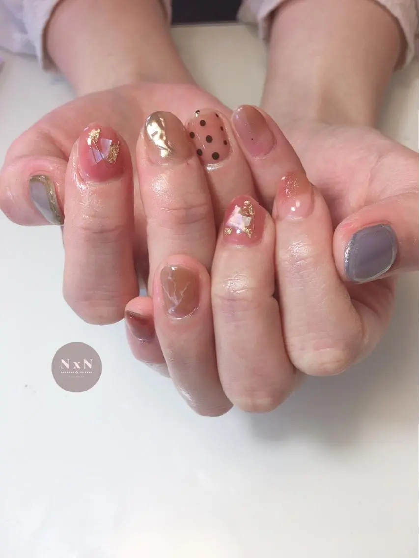ネイル ジェルネイル ぷっくりネイル ハンドネイル nail salon N×Nのネイルデザイン