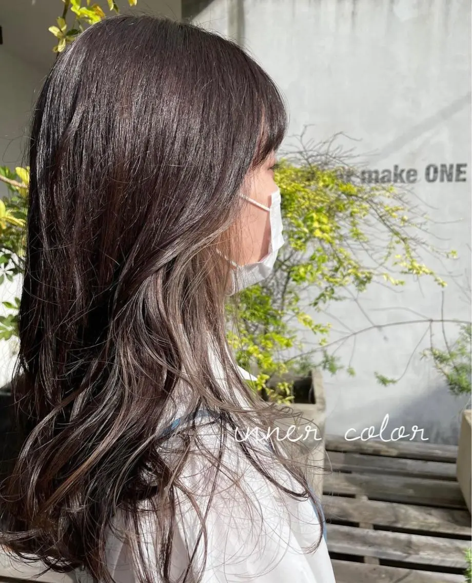 ロング カラー パーマ ヘアアレンジ maho🤍透明感 カラー/顔周りcutのヘアスタイル
