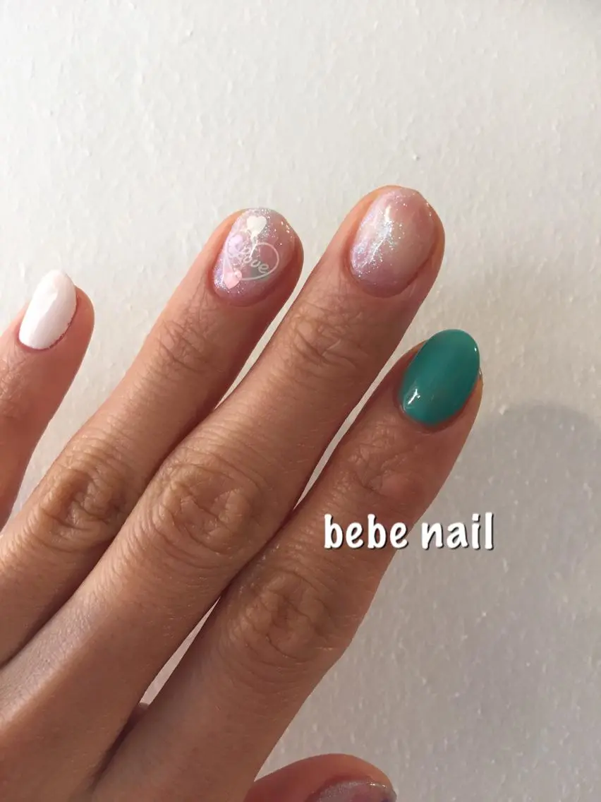 ネイル ジェルネイル パラジェル シンプルネイル ストーンネイル Ann nailのネイルデザイン